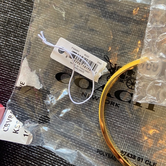 Coach Gold Engraved Cuff Bracelet NWT - Picture 4 of 4